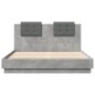 vidaXL Estructura de cama cabecero luces LED gris hormigón 150x200 cm vidaXL Estructura de cama cabecero luces LED gris hormigón 150x200 cm