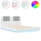vidaXL Estructura de cama con cabecero y luces LED blanco 140x200 cm vidaXL Estructura de cama con cabecero y luces LED blanco 140x200 cm
