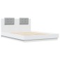 vidaXL Estructura de cama con cabecero y luces LED blanco 140x200 cm vidaXL Estructura de cama con cabecero y luces LED blanco 140x200 cm
