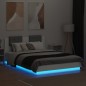 vidaXL Estructura de cama con cabecero y luces LED blanco 140x200 cm vidaXL Estructura de cama con cabecero y luces LED blanco 140x200 cm