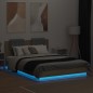 vidaXL Estructura de cama cabecero luces LED roble Sonoma 120x200 cm