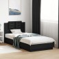 vidaXL Estructura de cama con cabecero y luces LED negro 100x200 cm vidaXL Estructura de cama con cabecero y luces LED negro 100x200 cm