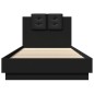 vidaXL Estructura de cama con cabecero y luces LED negro 100x200 cm vidaXL Estructura de cama con cabecero y luces LED negro 100x200 cm