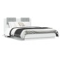vidaXL Estructura de cama con cabecero y luces LED blanco 140x190 cm vidaXL Estructura de cama con cabecero y luces LED blanco 140x190 cm