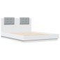 vidaXL Estructura de cama con cabecero y luces LED blanco 140x190 cm vidaXL Estructura de cama con cabecero y luces LED blanco 140x190 cm