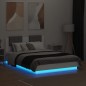 vidaXL Estructura de cama con cabecero y luces LED blanco 140x190 cm vidaXL Estructura de cama con cabecero y luces LED blanco 140x190 cm
