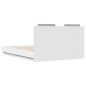 vidaXL Estructura de cama con cabecero y luces LED blanco 140x190 cm vidaXL Estructura de cama con cabecero y luces LED blanco 140x190 cm
