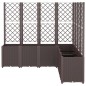 vidaXL Jardinera con enrejado PP marrón 160x160x140 cm vidaXL Jardinera con enrejado PP marrón 160x160x140 cm