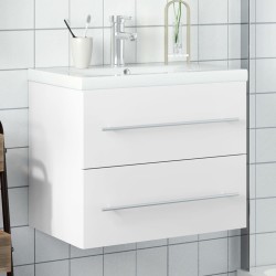 vidaXL Mueble de baño con lavabo integrado blanco
