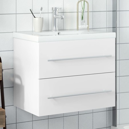 vidaXL Mueble de baño con lavabo integrado blanco