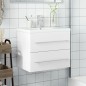 vidaXL Mueble de baño con lavabo integrado blanco