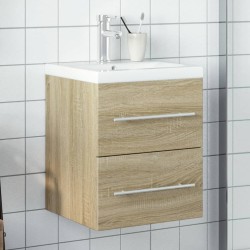 vidaXL Mueble de baño con lavabo integrado roble Sonoma