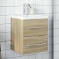 vidaXL Mueble de baño con lavabo integrado roble Sonoma vidaXL Mueble de baño con lavabo integrado roble Sonoma