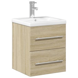 vidaXL Mueble de baño con lavabo integrado roble Sonoma