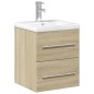 vidaXL Mueble de baño con lavabo integrado roble Sonoma vidaXL Mueble de baño con lavabo integrado roble Sonoma