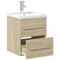 vidaXL Mueble de baño con lavabo integrado roble Sonoma vidaXL Mueble de baño con lavabo integrado roble Sonoma