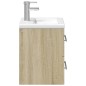 vidaXL Mueble de baño con lavabo integrado roble Sonoma vidaXL Mueble de baño con lavabo integrado roble Sonoma