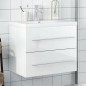 vidaXL Mueble de baño con lavabo integrado blanco brillo vidaXL Mueble de baño con lavabo integrado blanco brillo