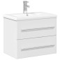 vidaXL Mueble de baño con lavabo integrado blanco brillo vidaXL Mueble de baño con lavabo integrado blanco brillo