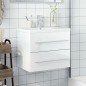 vidaXL Mueble de baño con lavabo integrado blanco brillo vidaXL Mueble de baño con lavabo integrado blanco brillo