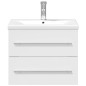 vidaXL Mueble de baño con lavabo integrado blanco brillo vidaXL Mueble de baño con lavabo integrado blanco brillo