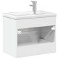 vidaXL Mueble de baño con lavabo integrado blanco brillo vidaXL Mueble de baño con lavabo integrado blanco brillo