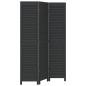 vidaXL Biombo separador de 3 paneles madera maciza Paulownia negro vidaXL Biombo separador de 3 paneles madera maciza Paulownia negro
