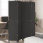 vidaXL Biombo separador de 4 paneles madera maciza Paulownia negro vidaXL Biombo separador de 4 paneles madera maciza Paulownia negro