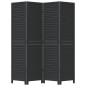 vidaXL Biombo separador de 4 paneles madera maciza Paulownia negro vidaXL Biombo separador de 4 paneles madera maciza Paulownia negro