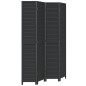 vidaXL Biombo separador de 4 paneles madera maciza Paulownia negro vidaXL Biombo separador de 4 paneles madera maciza Paulownia negro
