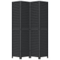 vidaXL Biombo separador de 4 paneles madera maciza Paulownia negro vidaXL Biombo separador de 4 paneles madera maciza Paulownia negro