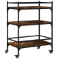 vidaXL Carrito de cocina madera ingeniería roble ahumado 65x40x86,5 cm