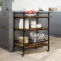 vidaXL Carrito de cocina madera ingeniería roble ahumado 65x40x86,5 cm