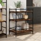 vidaXL Carrito de cocina madera ingeniería roble ahumado 65x40x86,5 cm