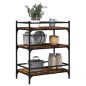 vidaXL Carrito de cocina madera ingeniería roble ahumado 65x40x86,5 cm