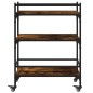 vidaXL Carrito de cocina madera ingeniería roble ahumado 65x40x86,5 cm