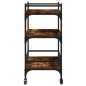 vidaXL Carrito de cocina madera ingeniería roble ahumado 65x40x86,5 cm