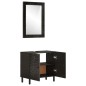 vidaXL Conjunto de armarios de baño 2 piezas madera maciza de mango