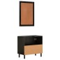 vidaXL Conjunto de armarios de baño 2 piezas madera maciza de mango