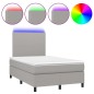 vidaXL Cama box spring con colchón tela y LED gris claro 120x200 cm vidaXL Cama box spring con colchón tela y LED gris claro 120x200 cm