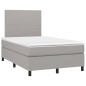 vidaXL Cama box spring con colchón tela y LED gris claro 120x200 cm vidaXL Cama box spring con colchón tela y LED gris claro 120x200 cm