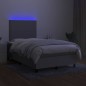 vidaXL Cama box spring con colchón tela y LED gris claro 120x200 cm vidaXL Cama box spring con colchón tela y LED gris claro 120x200 cm