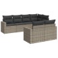 vidaXL Set de sofás de jardín 7 piezas con cojines ratán PE gris vidaXL Set de sofás de jardín 7 piezas con cojines ratán PE gris