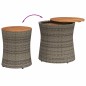 vidaXL Mesas auxiliares jardín 2 pzas superficie de madera ratán gris vidaXL Mesas auxiliares jardín 2 pzas superficie de madera ratán gris