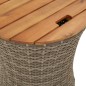 vidaXL Mesas auxiliares jardín 2 pzas superficie de madera ratán gris vidaXL Mesas auxiliares jardín 2 pzas superficie de madera ratán gris