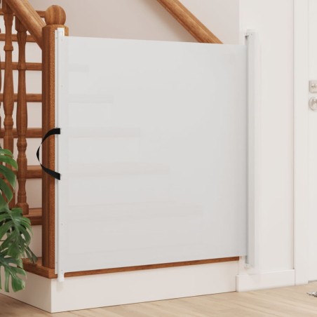 vidaXL Puerta retráctil para mascotas blanca 82,5x125 cm