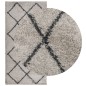 vidaXL Alfombra de pelo largo moderna beige y antracita 100x200 cm vidaXL Alfombra de pelo largo moderna beige y antracita 100x200 cm