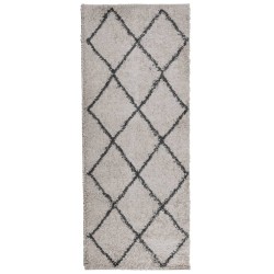 vidaXL Alfombra de pelo largo moderna beige y antracita 80x200 cm