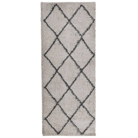 vidaXL Alfombra de pelo largo moderna beige y antracita 80x200 cm