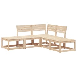 vidaXL Juego de sofás de jardín 5 piezas madera maciza de pino